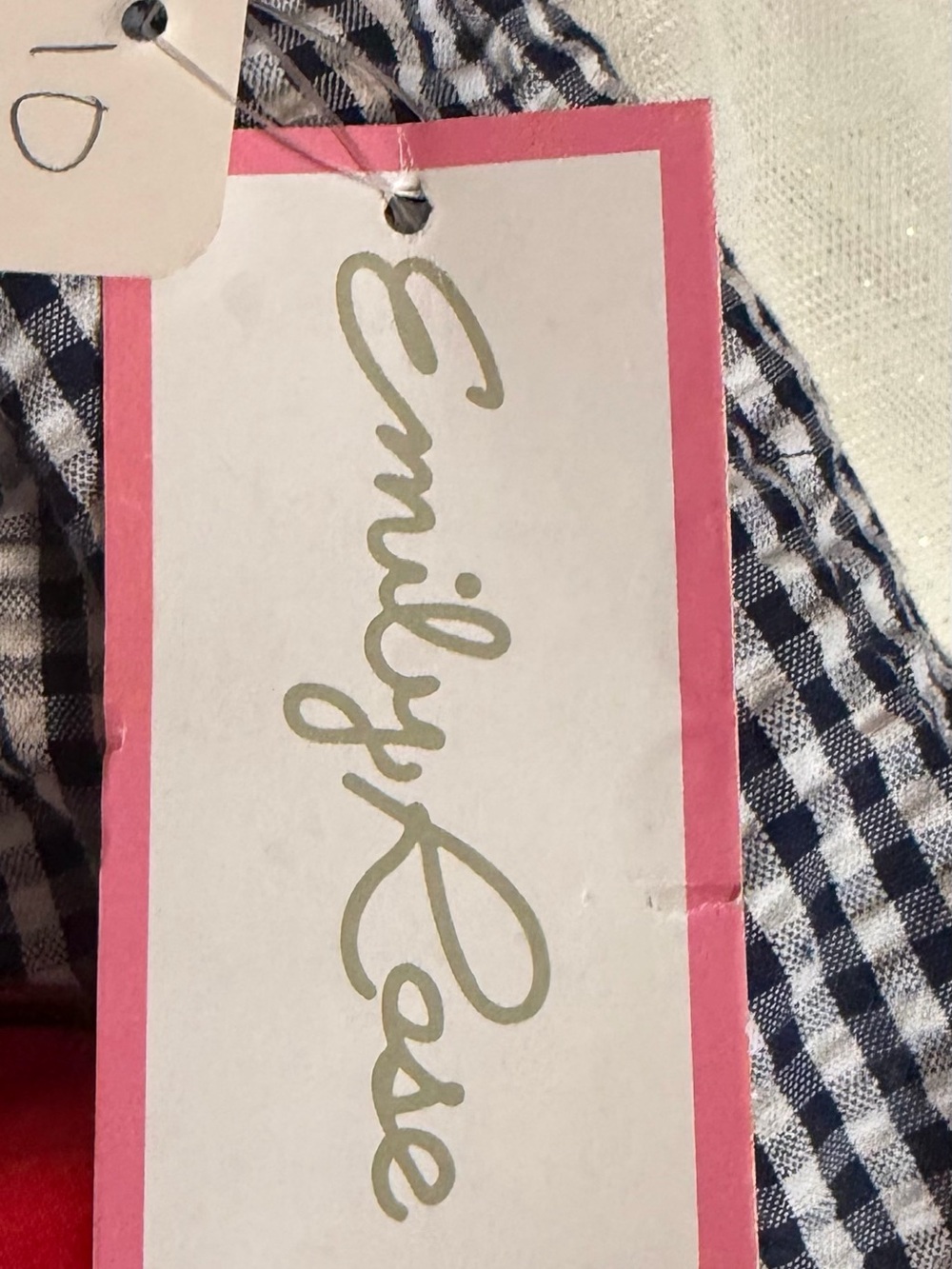 Emily Rose Baby Girl 12M Ladybug Gingham Dress Bloomers Red Bow 3PC NWT - Picture 9 of 12